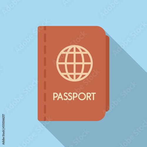 Passport icon flat vector. Flight transfer. Travel traffic