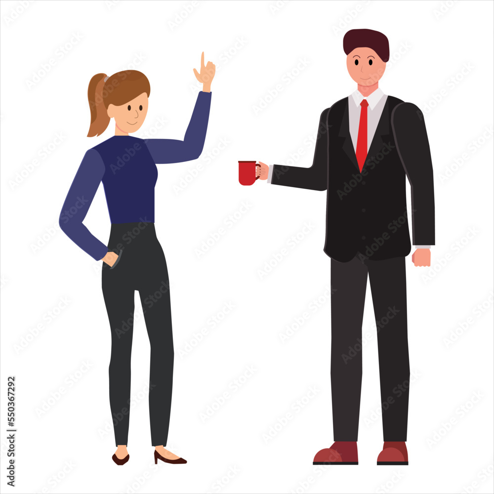 Contact Methods Between Colleagues Vector Contact Methods Between Colleagues Vector