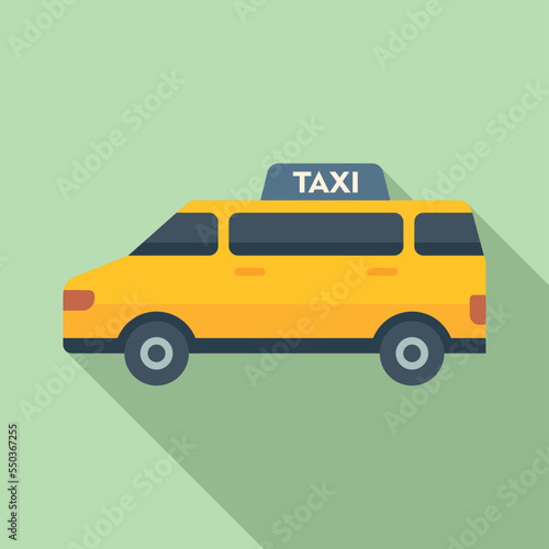 Book taxi bus icon flat vector. Airport transfer. Hotel travel