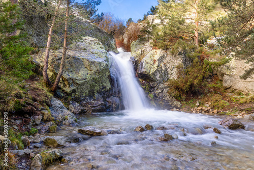 whitewater in the mountains of the Sierra de Guadarrama in Madrid