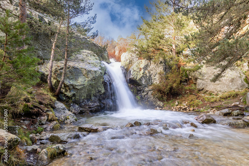 whitewater in the mountains of the Sierra de Guadarrama in Madrid