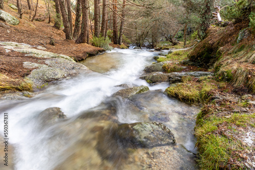 whitewater in the mountains of the Sierra de Guadarrama in Madrid