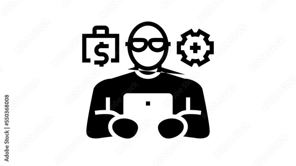 professional organizer line icon animation