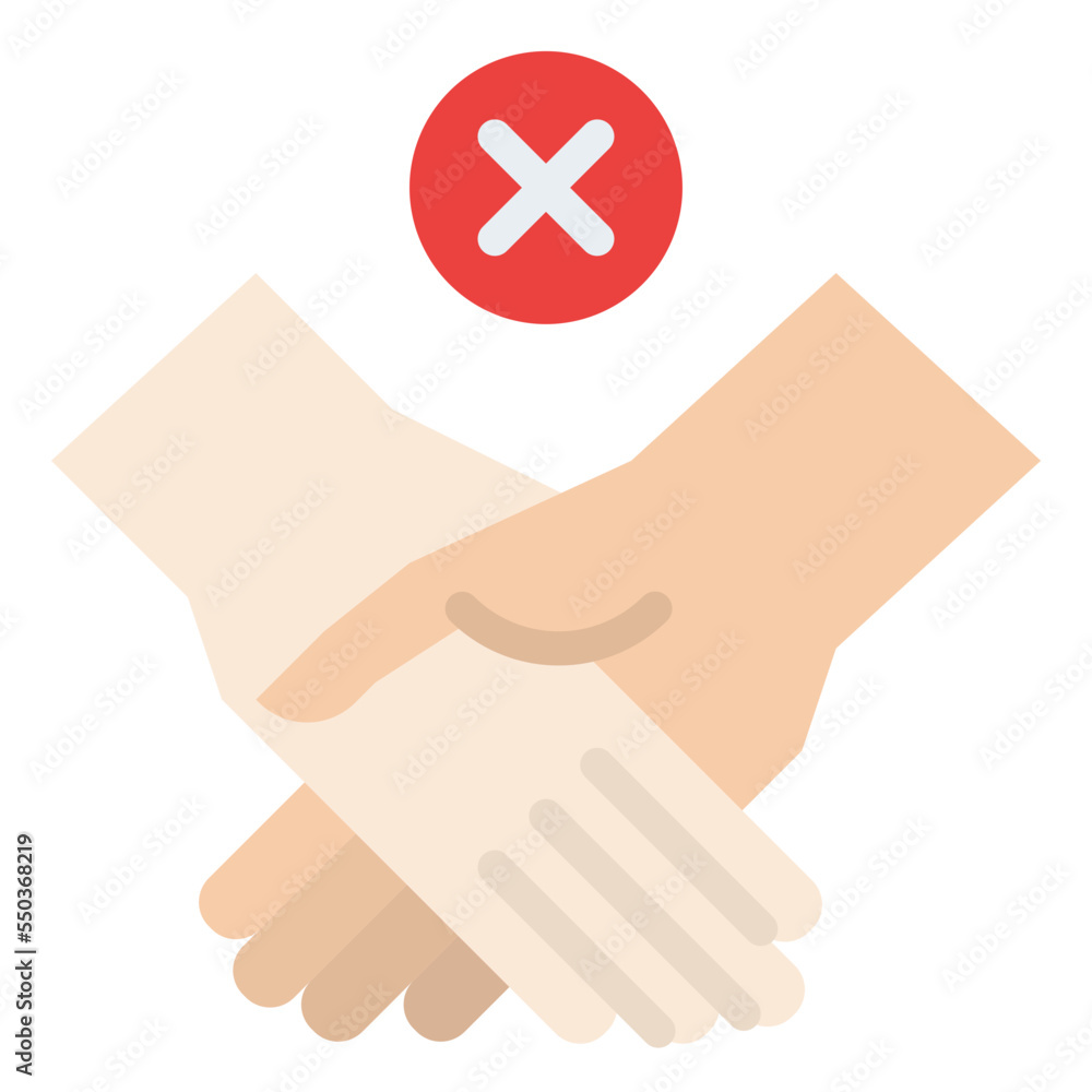 Obraz premium avoid touching hand illness disease protection icon