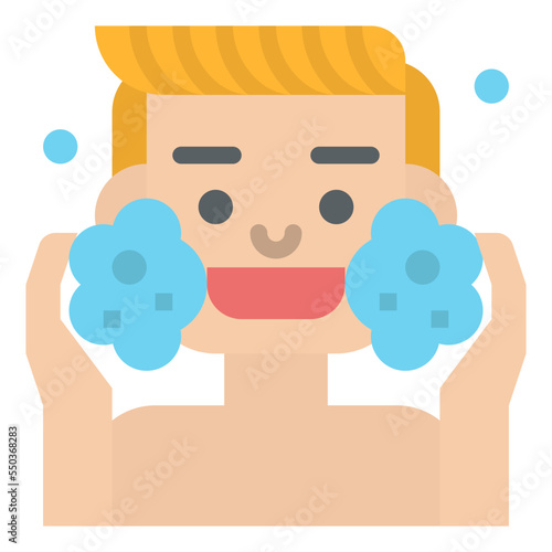 cleaning face hygiene routine health icon