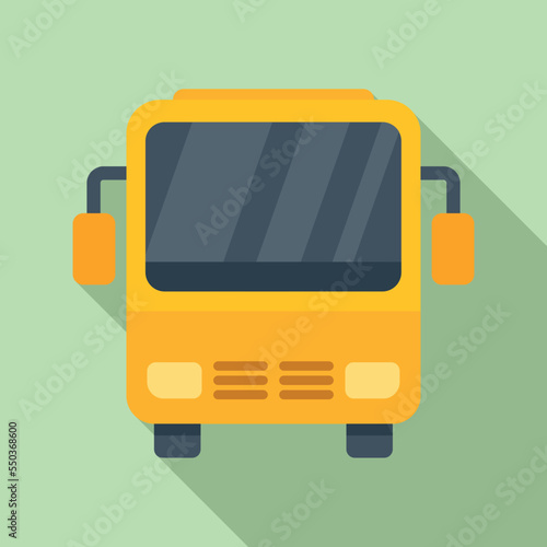 City bus icon flat vector. Airport trasfer. Trip traffic
