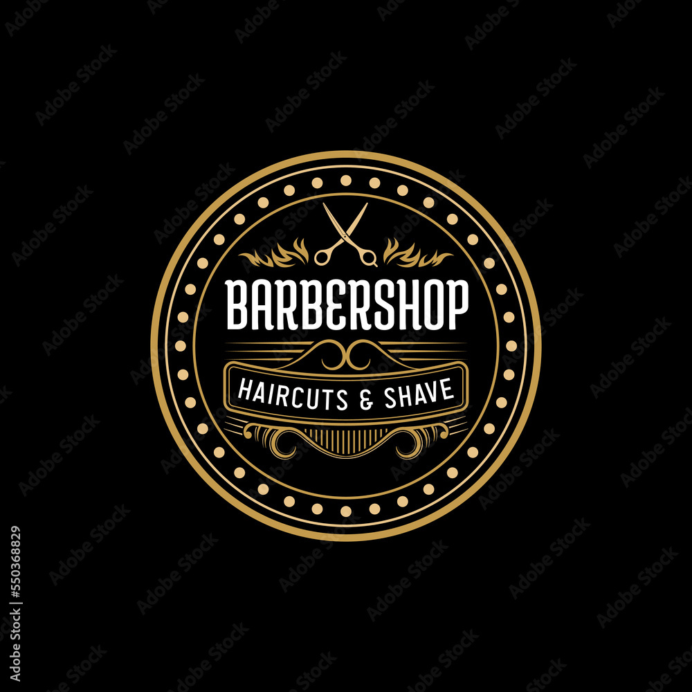 Vintage Barbershop Logo Design