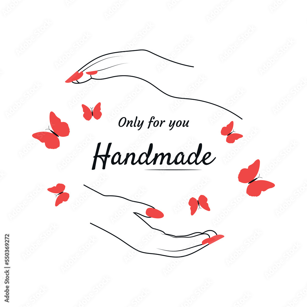 Handmade work. Vector illustration for poster, banner, sticker, badge Handmade work. Vector illustration for poster, banner, sticker, badge