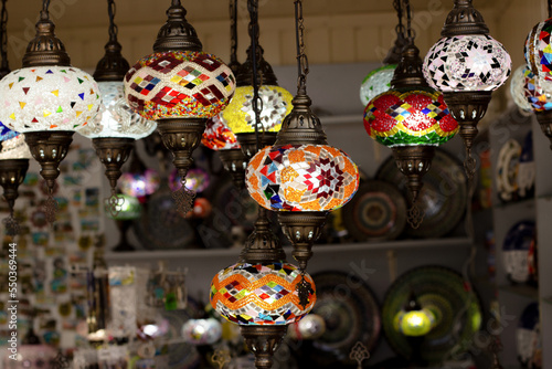 Chinese colorful and beautiful lanterns on sale in the market © dwoow