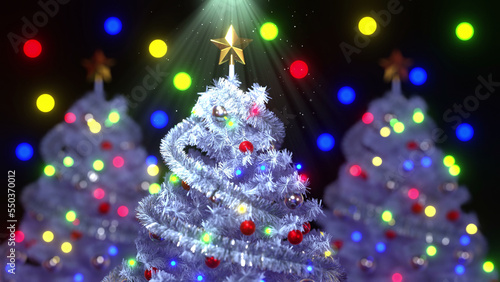 Christmas Tree Lights Background 3d Render © T_Motion