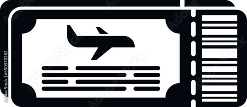 Airplane ticket icon simple vector. Plane travel. Travel traffic