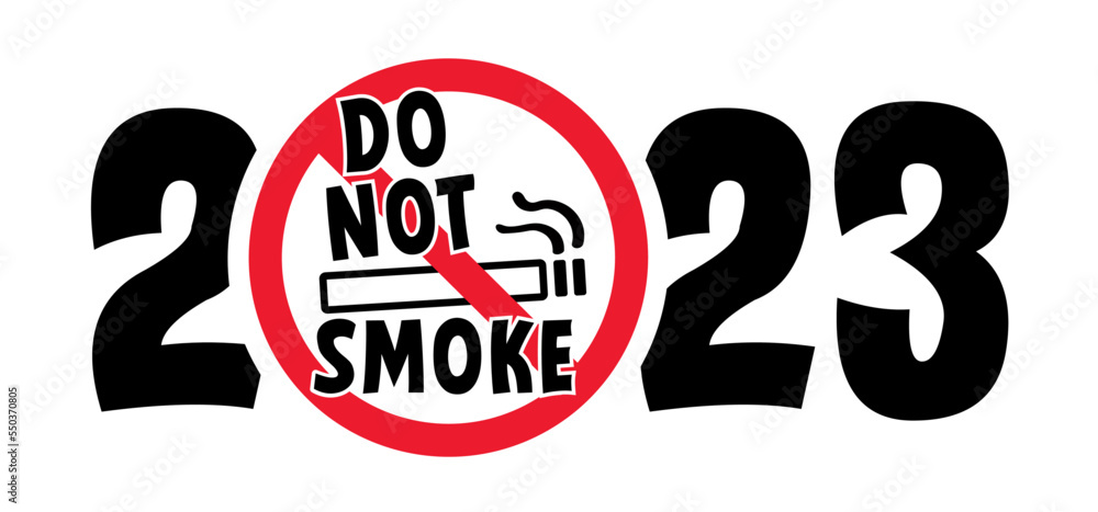 We wish you a happy new year 2023 and Stop or forbidden to smoke. No, do not smoking pictogram or icon. No smoke cigarette, tobacco or cigarettes signboard. Christmas, xmas time. We wish you a happy new year 2023 and Stop or forbidden to smoke. No, do not smoking pictogram or icon. No smoke cigarette, tobacco or cigarettes signboard. Christmas, xmas time.