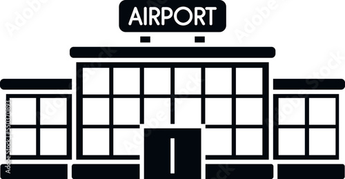 Airport building icon simple vector. Flight travel. Plane trip