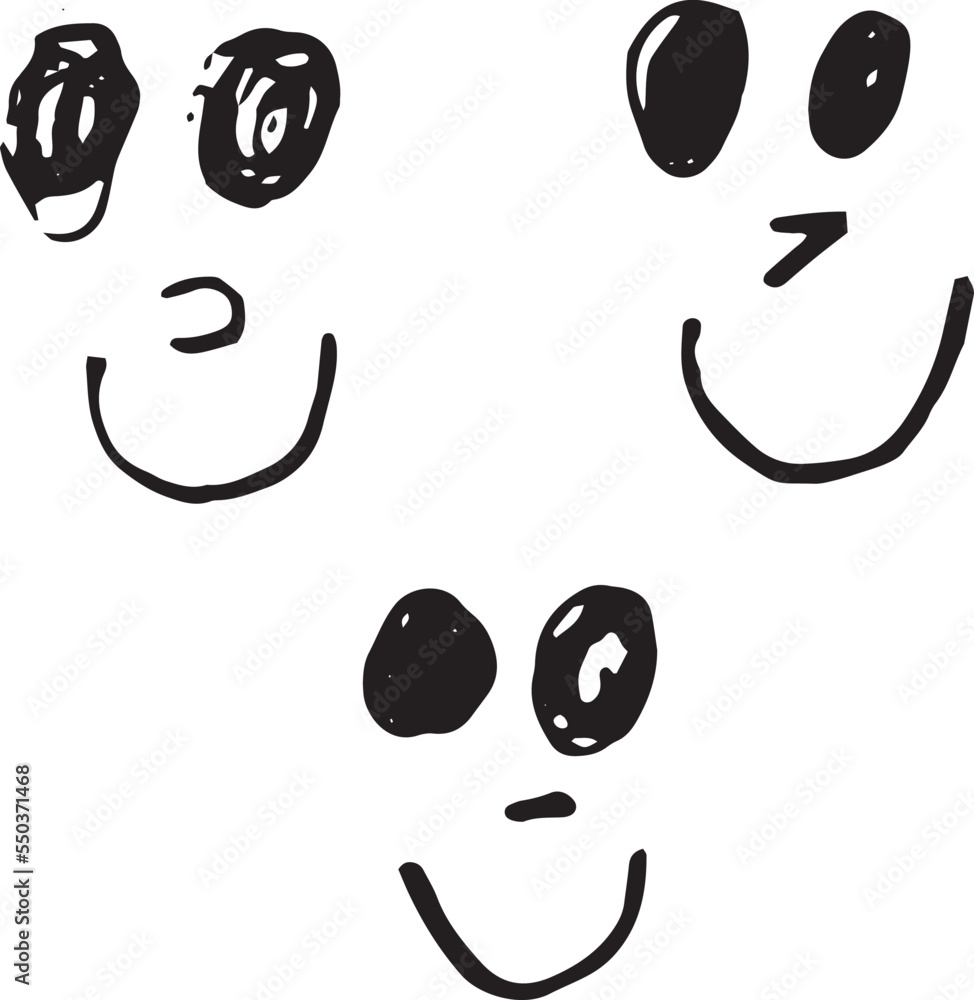 Simple emoticon elements illustration in hand-drawn style for concept design. Doodle illustration. Vector template for decoration.Graphic resources, prints, icons, decorations, wallpaper. Simple emoticon elements illustration in hand-drawn style for concept design. Doodle illustration. Vector template for decoration.Graphic resources, prints, icons, decorations, wallpaper.
