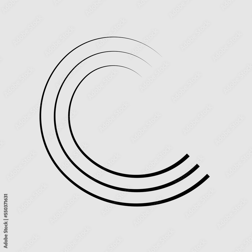  Lines in Circle Form . Spiral Vector Illustration .Technology round Logo . Design element . Abstract Geometric shape .