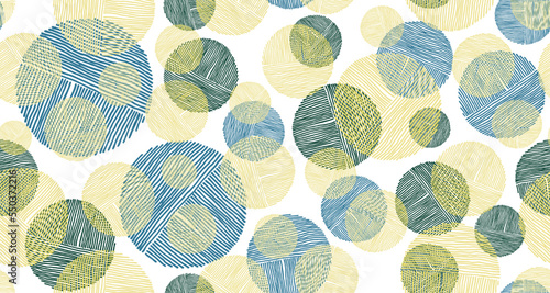 Scribble circle shapes of lines seamless pattern graphic design