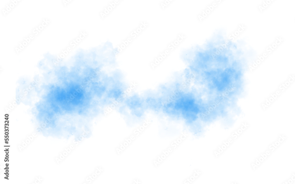 Fototapeta premium Blue fluffy transparent cloud, fog or smoke