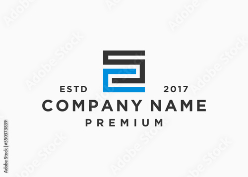letter sc square logo design vector illustration template