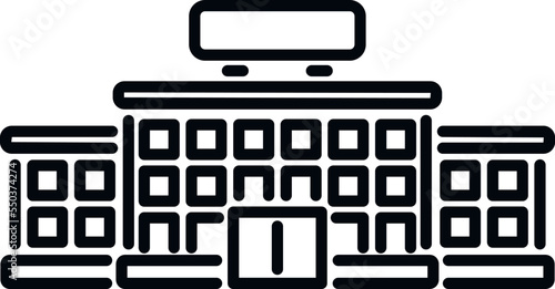 Airport building icon outline vector. Flight travel. Plane trip