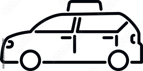 Taxi car icon outline vector. Terminal trip. Pickup tourist