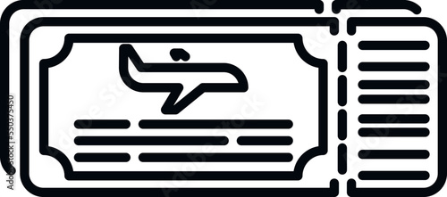 Airplane ticket icon outline vector. Plane travel. Travel traffic