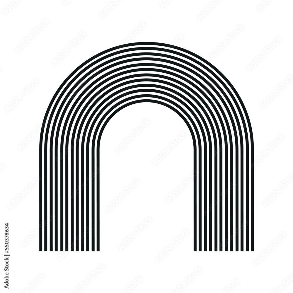 Flat mid century arch for banner design. Minimalist vector illustration. Landscape background. Isolated vector illustration. Boho style. Fashion poster. Abstract geometric decorative background. Flat mid century arch for banner design. Minimalist vector illustration. Landscape background. Isolated vector illustration. Boho style. Fashion poster. Abstract geometric decorative background.