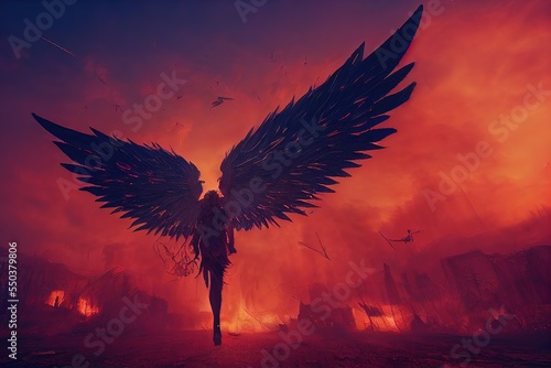 winged demon decending upon the world bringing anger © Rarity Asset Club
