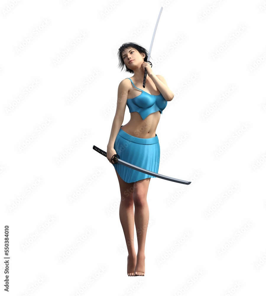 warrior woman, isolated on white background, 3D illustration, cg render warrior woman, isolated on white background, 3D illustration, cg render