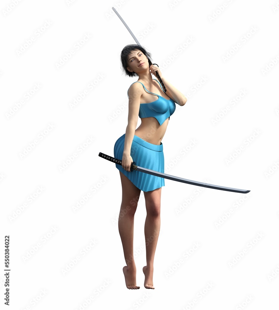 warrior woman, isolated on white background, 3D illustration, cg render warrior woman, isolated on white background, 3D illustration, cg render