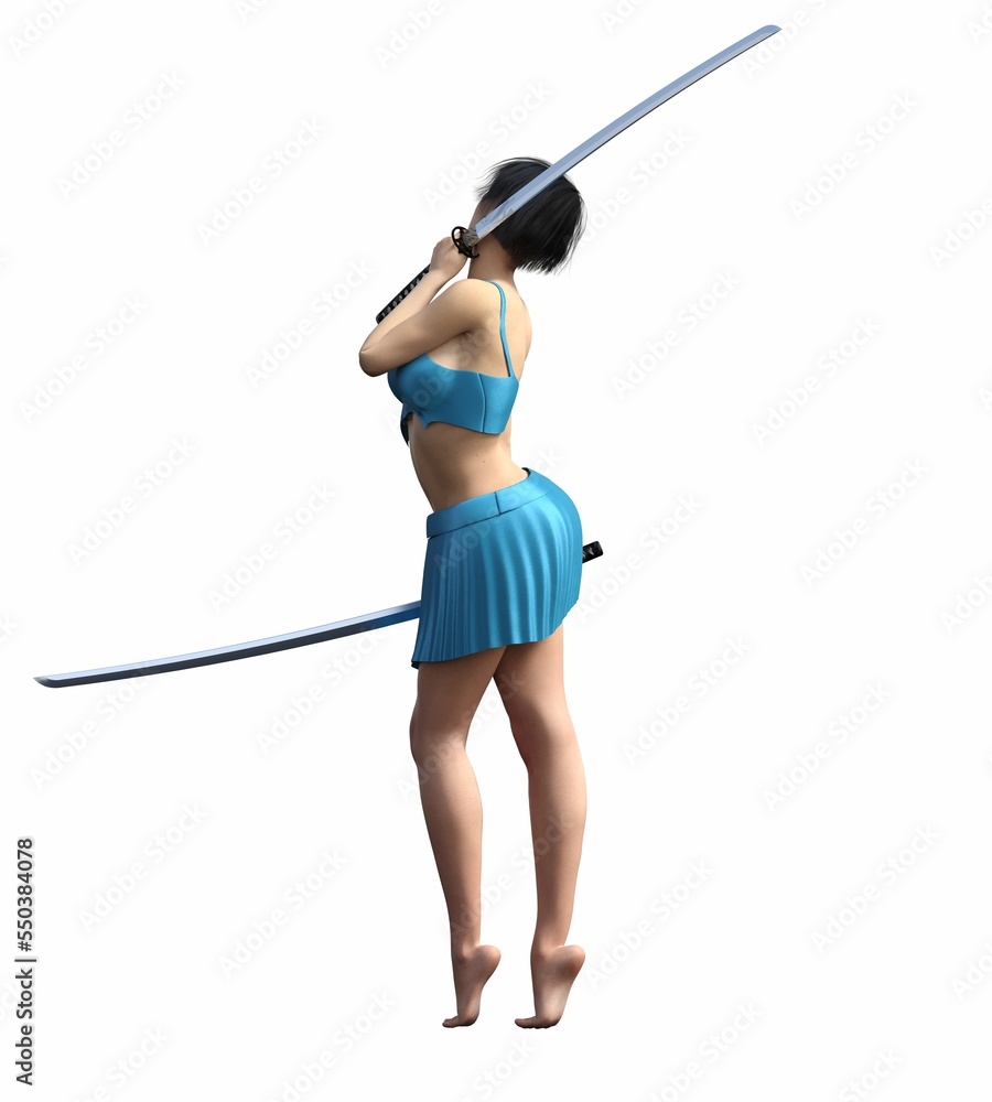 warrior woman, isolated on white background, 3D illustration, cg render warrior woman, isolated on white background, 3D illustration, cg render