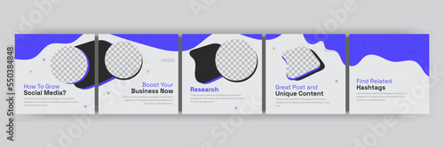 Social Media and Instagram Carousel Post Template Design Set