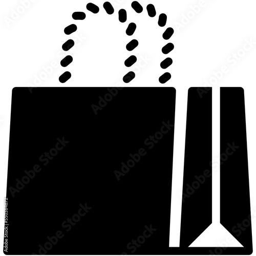 paper shopping bag solid icon