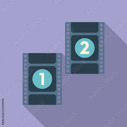 Film cut icon flat vector. Video montage. Sound clip