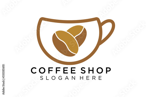 Coffee logotype. Minimalist coffee logo concept, fit for caffe, restaurant, packaging and coffee business. Illustration vector logo.