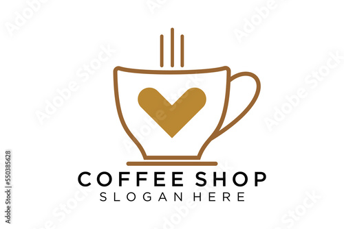 Coffee logotype. Minimalist coffee logo concept, fit for caffe, restaurant, packaging and coffee business. Illustration vector logo.