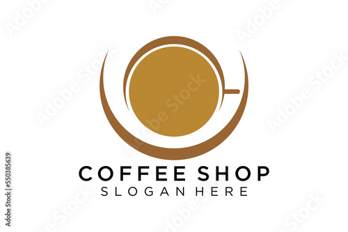 Coffee logotype. Minimalist coffee logo concept, fit for caffe, restaurant, packaging and coffee business. Illustration vector logo.