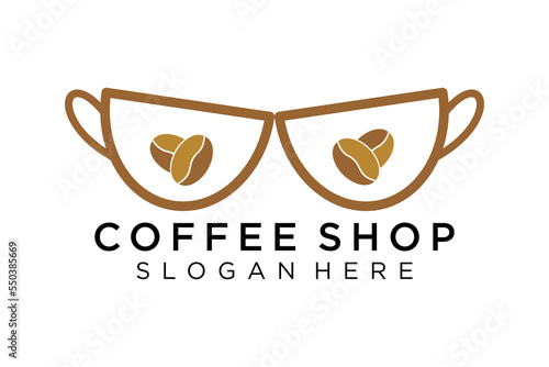 Coffee logotype. Minimalist coffee logo concept, fit for caffe, restaurant, packaging and coffee business. Illustration vector logo.