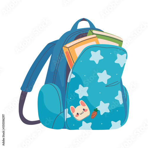 school bag with books