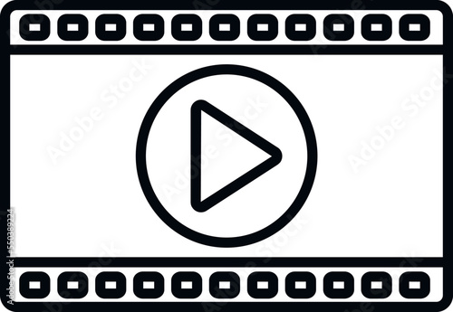 Movie clip icon outline vector. Video montage. Motion edit