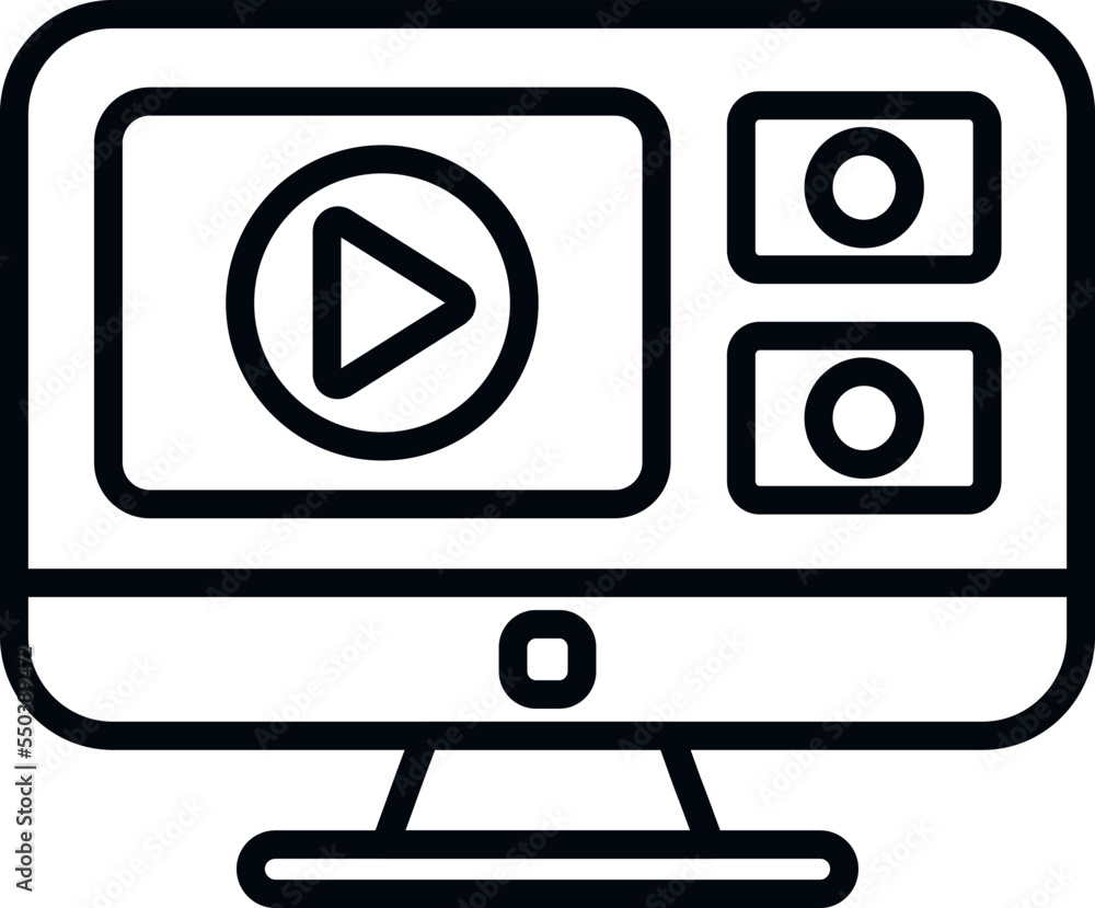 Edit movie icon outline vector. Video film. Editor creative Edit movie icon outline vector. Video film. Editor creative