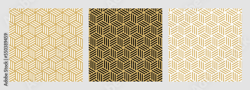 Luxury background pattern seamless line abstract gold color design. Christmas background vector.