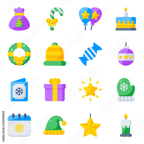 Pack of Christmas Flat Icons 

