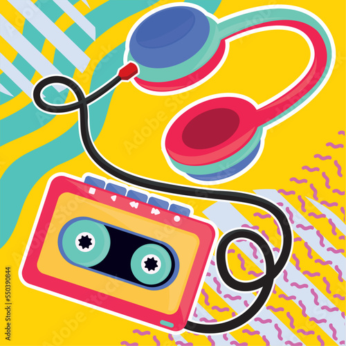 walkman and headphones