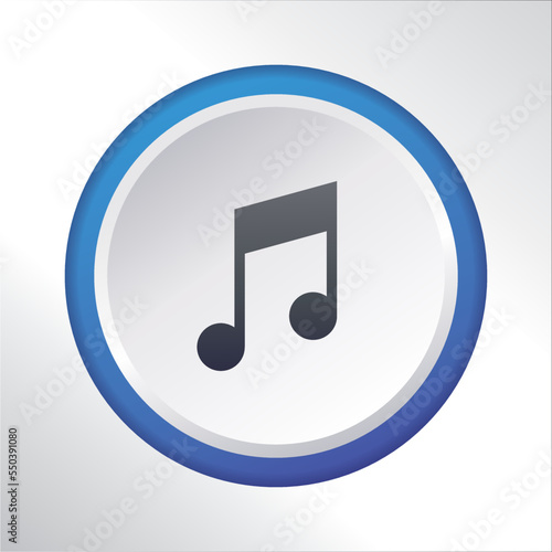 music button flat icon button vector design