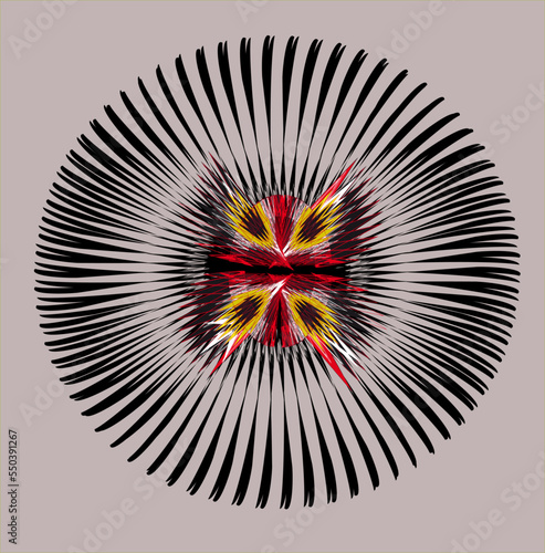 Abstract art. Butterfly in the web. Wallpaper Design. Modern. Contemporary trendy vector illustration