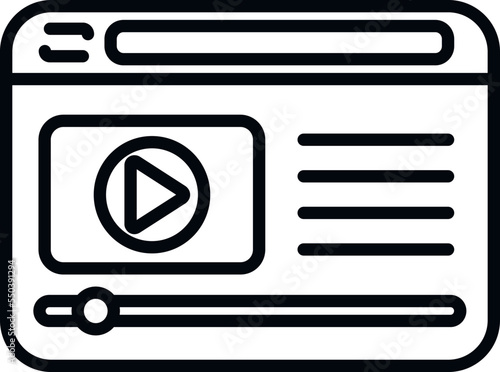 Video sound clip icon outline vector. Film movie. Footage editor