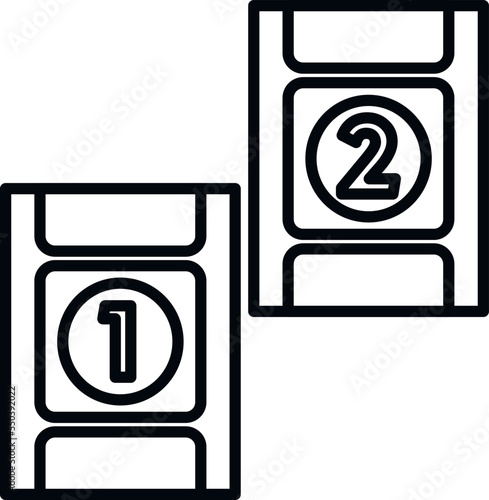 Film cut icon outline vector. Video montage. Sound clip