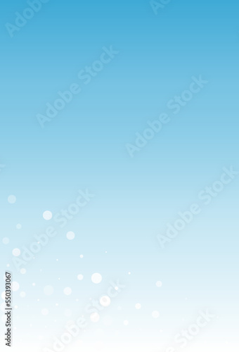 White Snowfall Vector Blue Background. Winter
