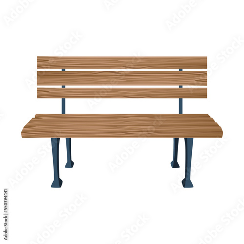 фотографія Disassembled wooden park bench cartoon illustration