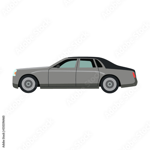 Side view of car flat vector illustration. Auto, hatchback, sedan, pickup, convertible isolated on white back © PCH.Vector